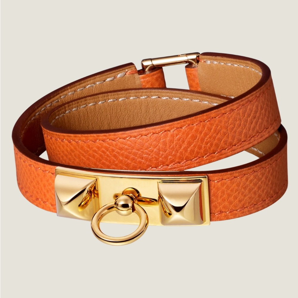 Chamonix Orange Rivale Double Tour bracelet by Hermès